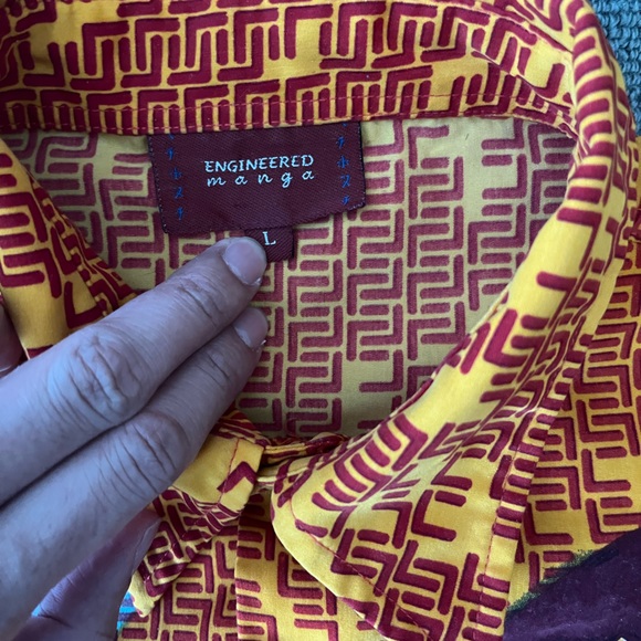 2000s Engineered Manga Graphic Button-Up large - Picture 3 of 6